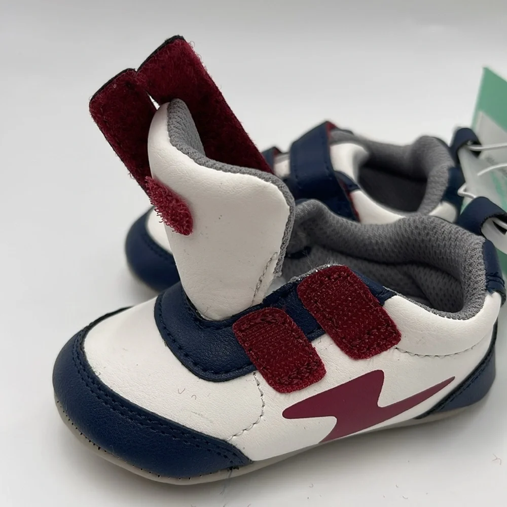 NWT Surprize by Stride Rite Infant Baby Boys Sneakers - Size 6-12M - White/Blue - Picture 10 of 11